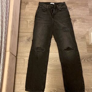 Forever 21 90s destroyed high rise black jeans